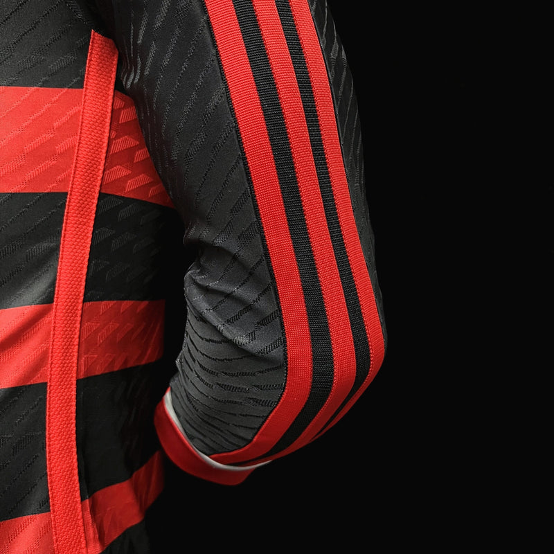 Camisa Manga Longa Player Flamengo I 24/25 - Adidas - Vermelho e Preto