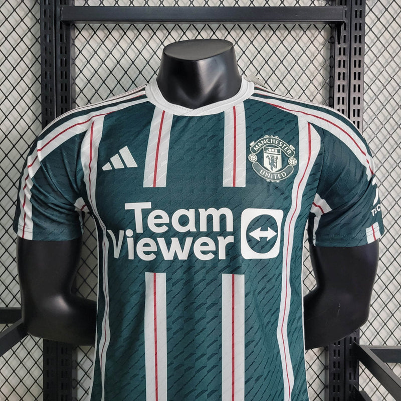 Camisa Manchester United II 23/24 - Verde com Branco - Adidas - Masculino Jogador