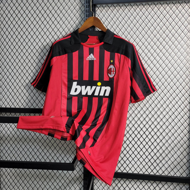 Camisa Milan Retrô 2007/2008 Vermelha e Preta - Adidas