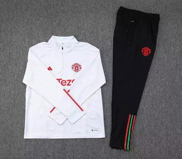 Conjunto Manchester United 23/24 Branco - Adidas - Com Ziper