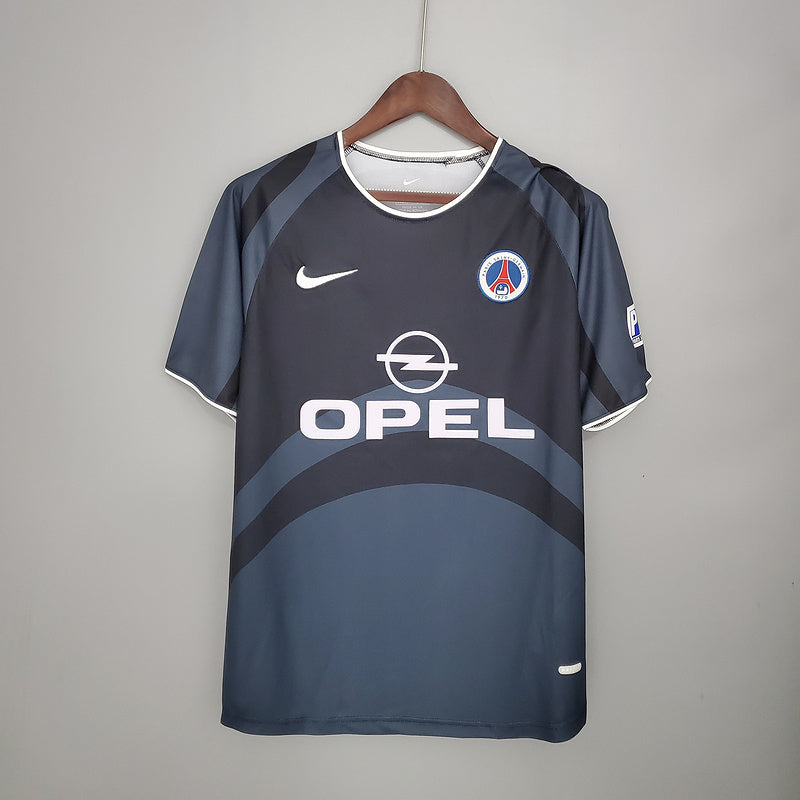 Camisa PSG Retrô 2001/2002 Cinza e Preta - Nike