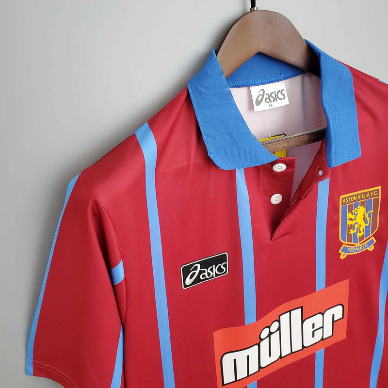 Camisa Aston Villa Retrô 1993/1995 Vermelha - Asics