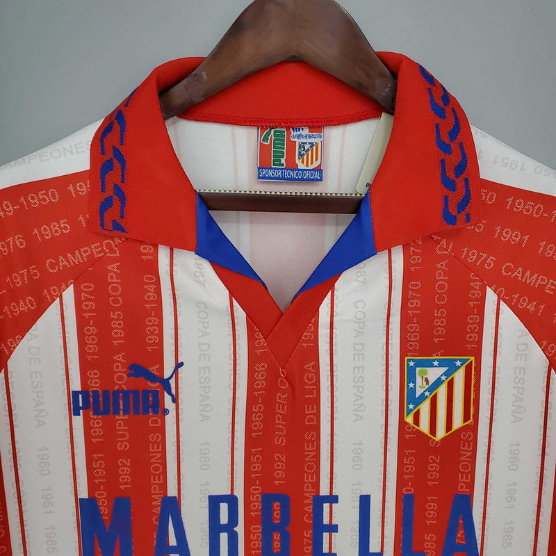 Camisa Atlético de Madrid Retrô 1995/1996 Branca e Vermelha - Puma